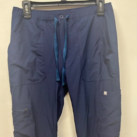 Figs Technical Collection Navy Blue Scrub Pants XS/S Elastic Waist Drawstring Po - Picture 4 of 11